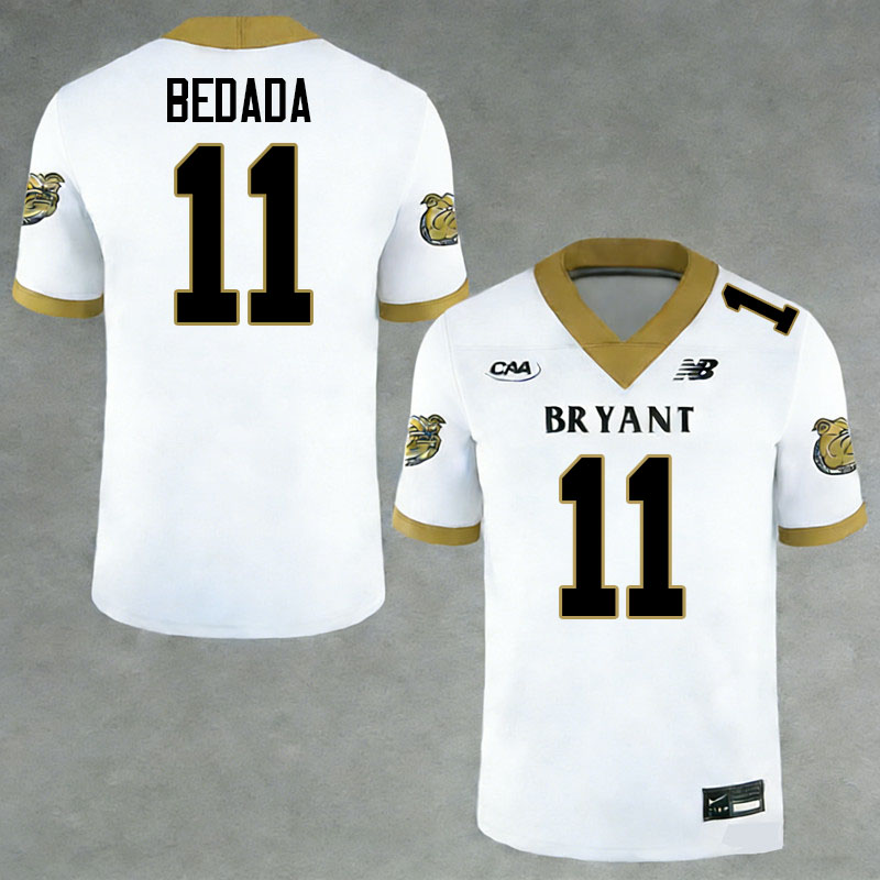 Bryant Bulldogs #11 Gideon Bedada College Football Jerseys,Uniforms-White